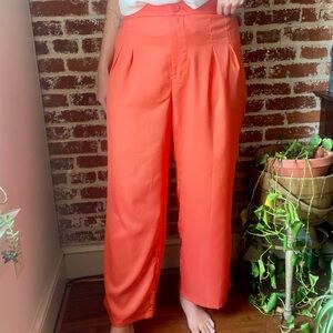 SHEIN Curve orange high rise, wide leg pants